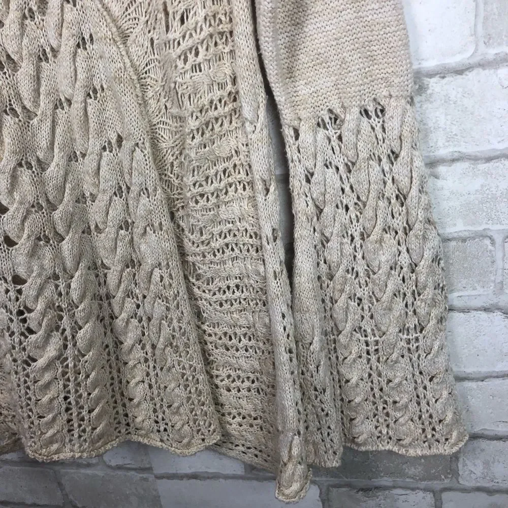Free People Clockwork Crochet Bell Sleeve Sweater Size M